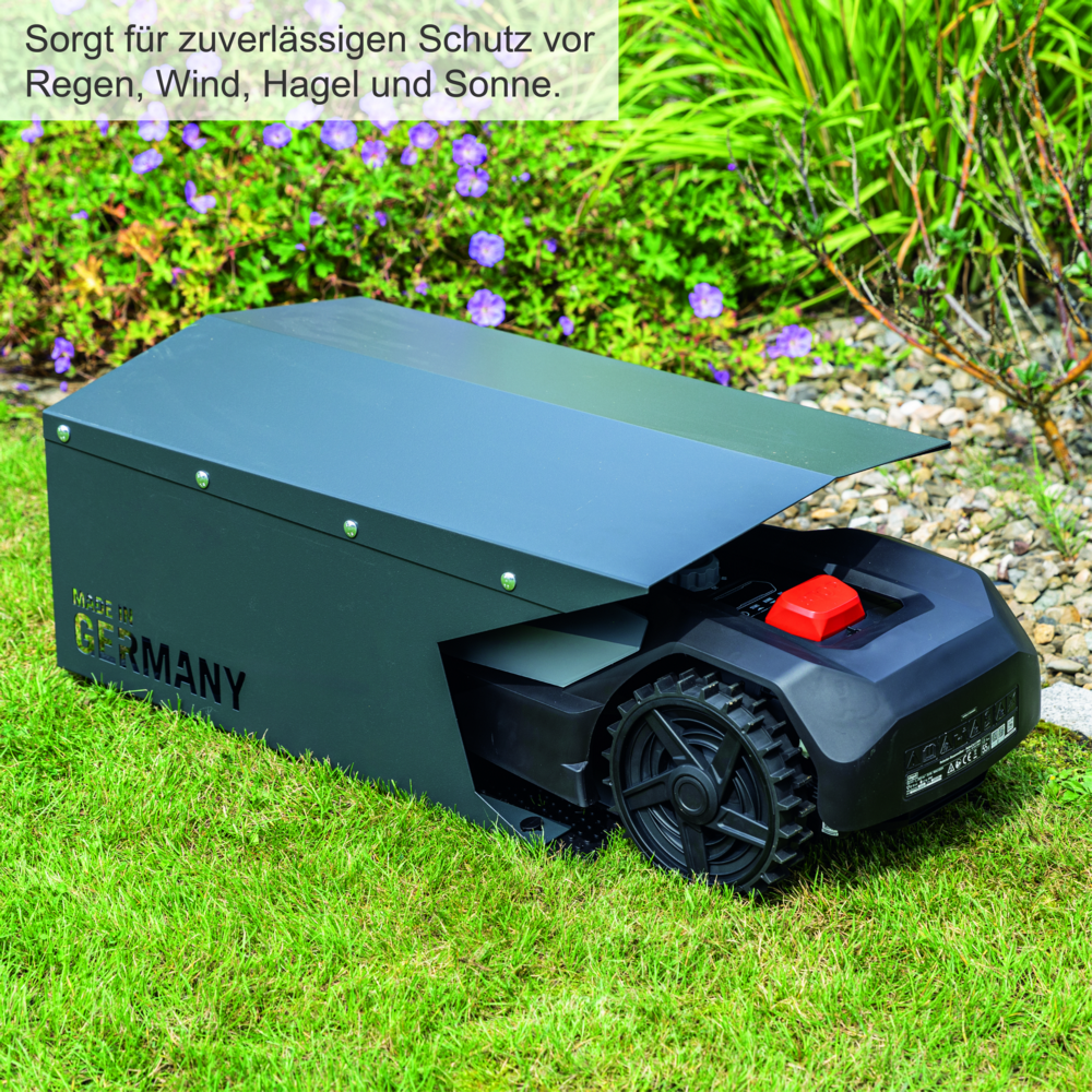 Scheppach Mährobotergarage Rasenmähroboter Rostfreies Metallgehäuse