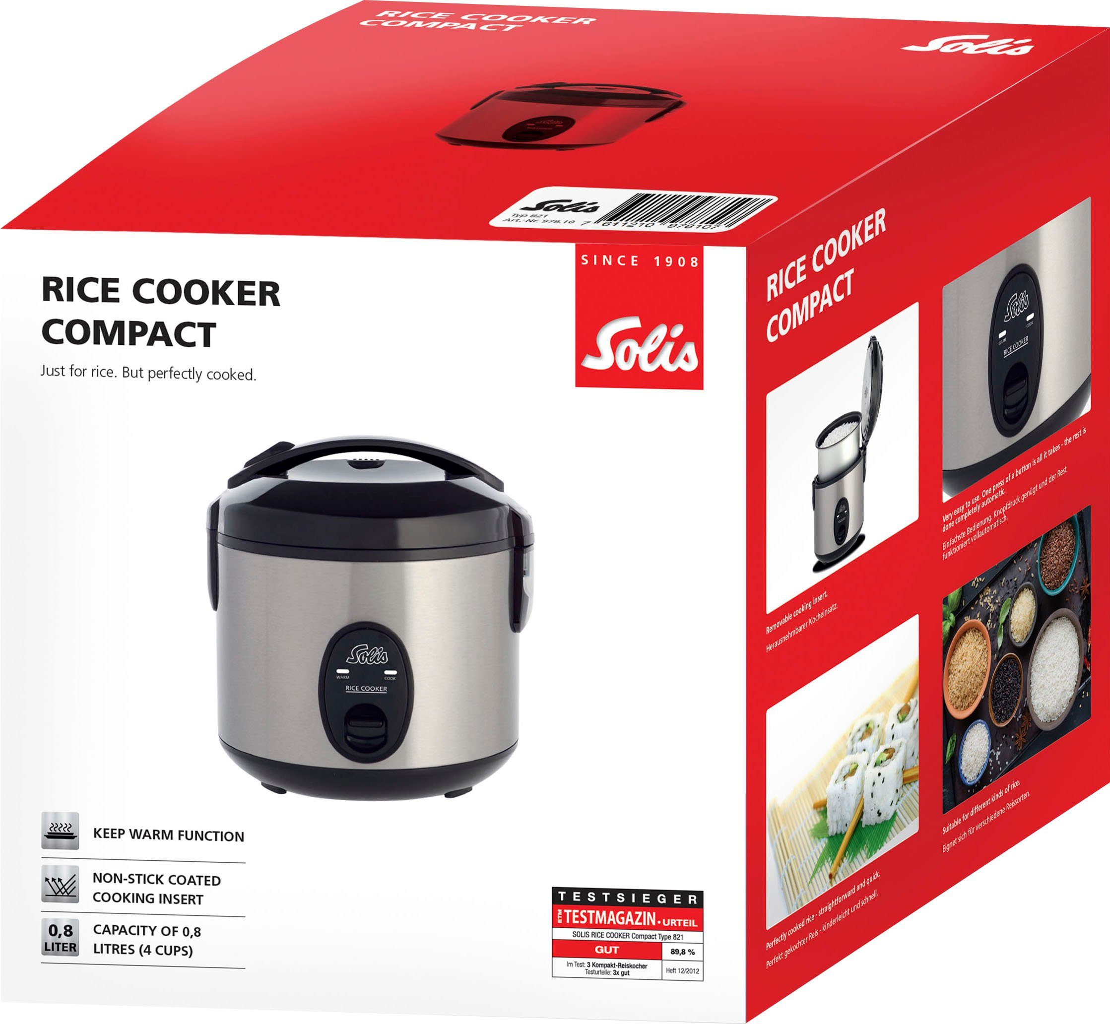 SOLIS OF SWITZERLAND Reiskocher Compact Typ 821, 350 W