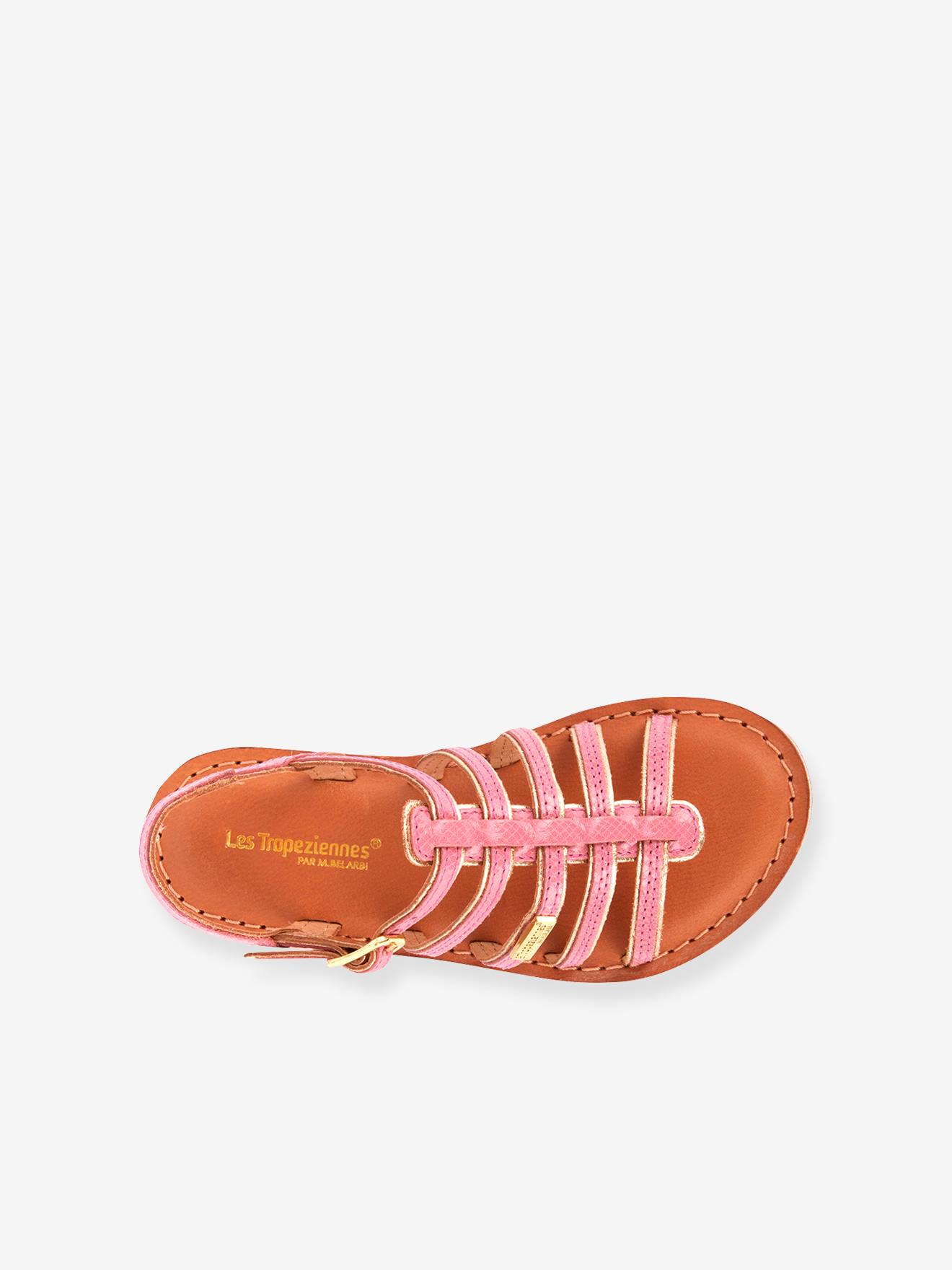Sandales cuir fille Monzar LES TROPEZIENNES® PAR M. BELARBI rose