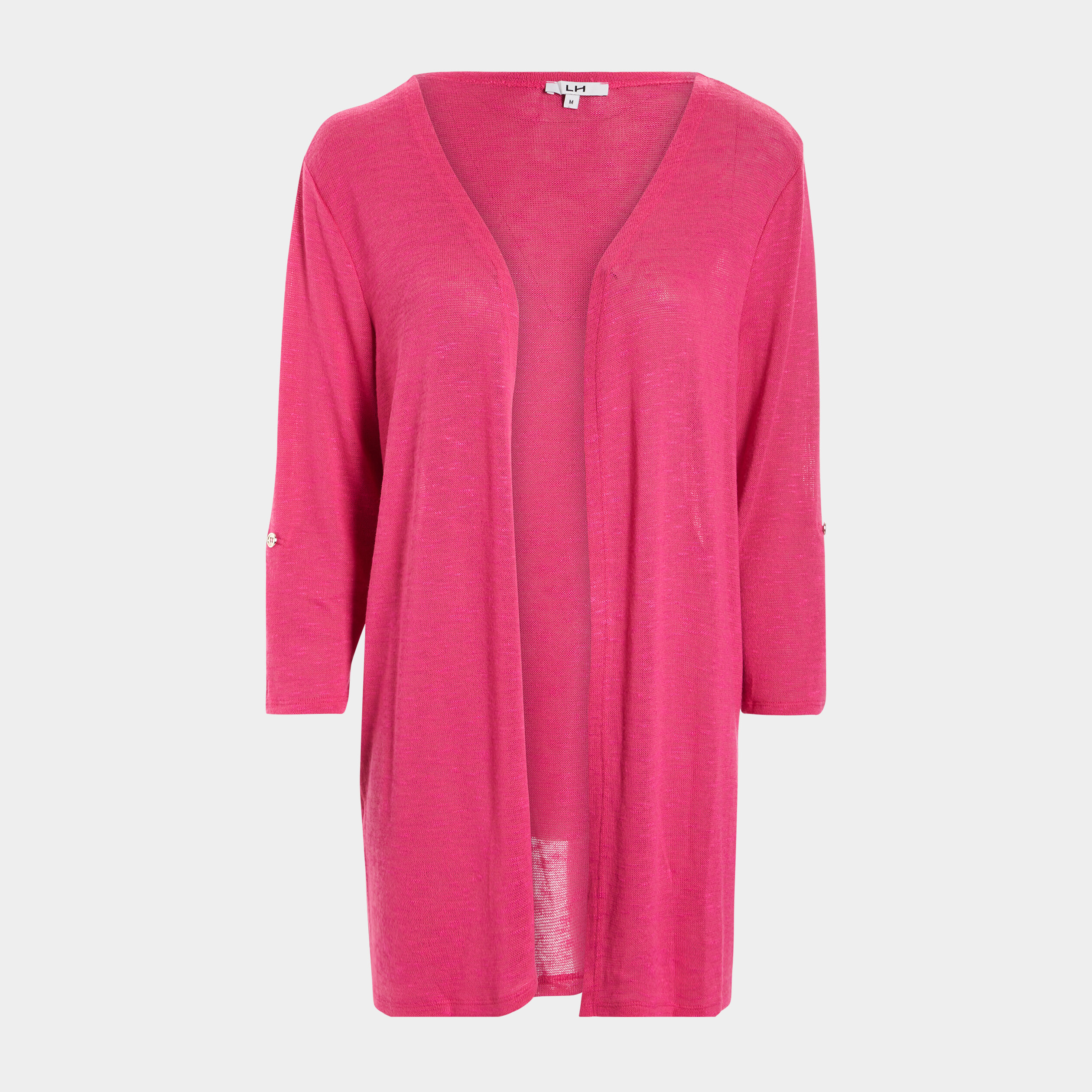 Gilet manches 3 4 rose fushia femme | La Halle