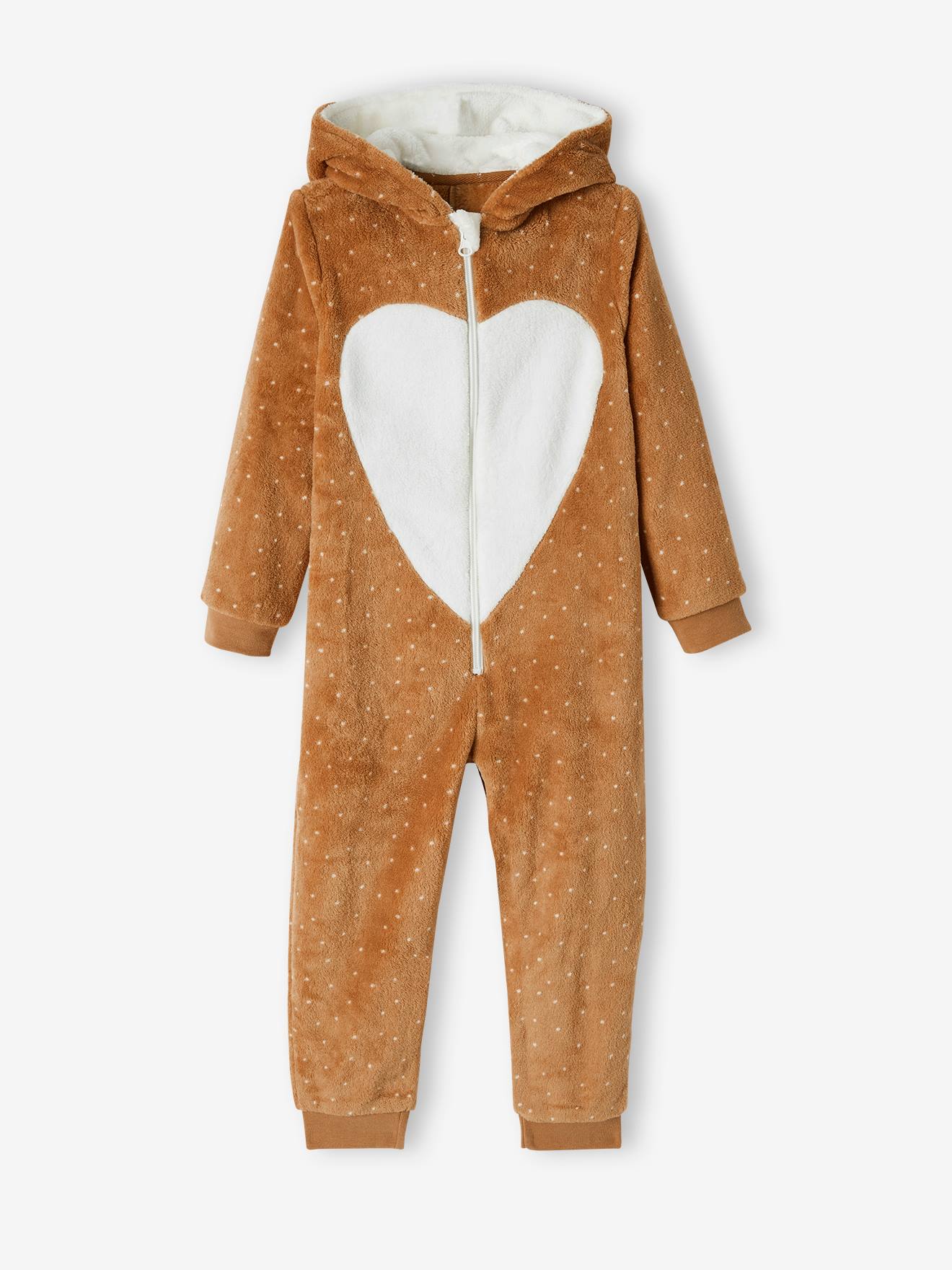 Combi-pyjama renarde fille marron clair