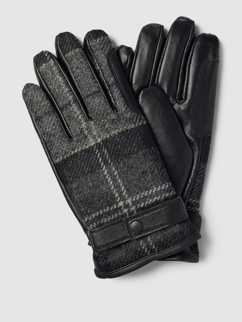 Lederhandschuhe mit verstellbarem Riegel Modell 'NEWBROUGH' in anthrazit