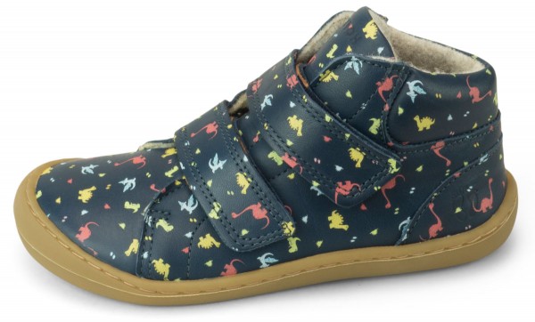 Telyoh bare ~ MidCut Leder Klettschuh Wollfleece ~ Dino