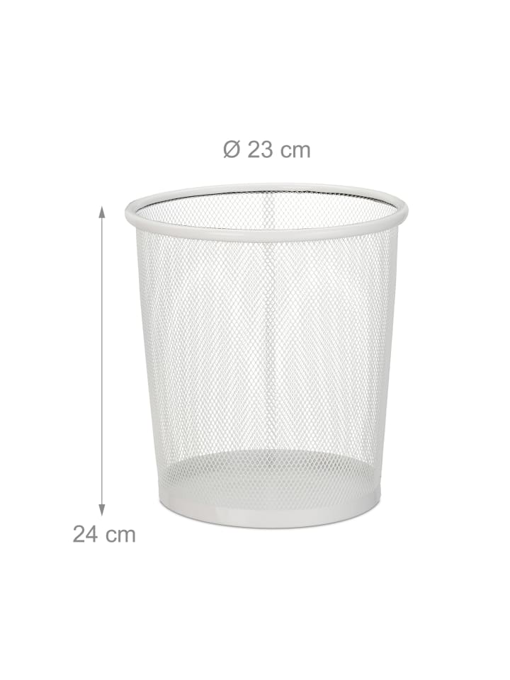 relaxdays 2x Papierkorb in Weiß günstig kaufen onesize