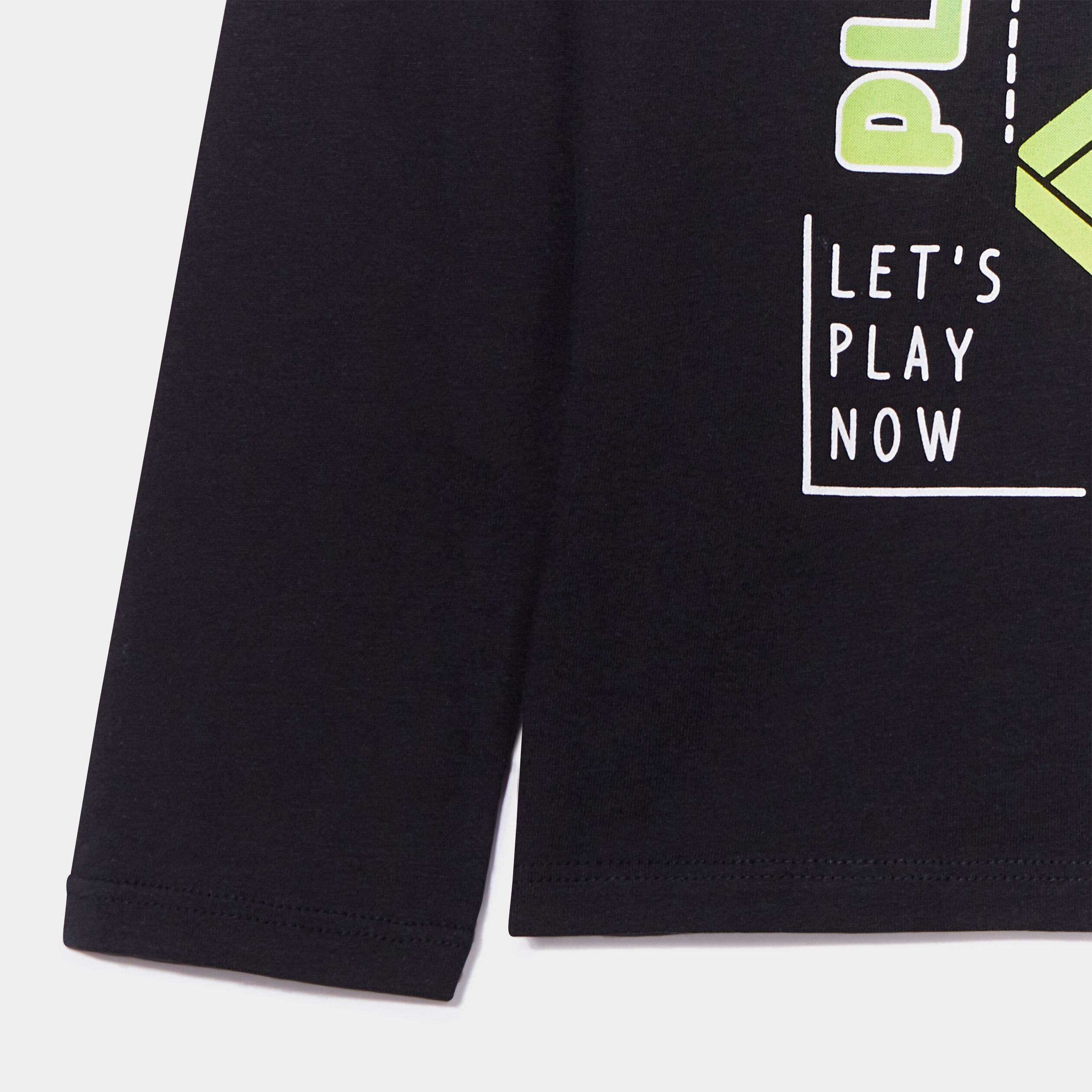 T-shirt col rond manches longues coton noir garçon | La Halle