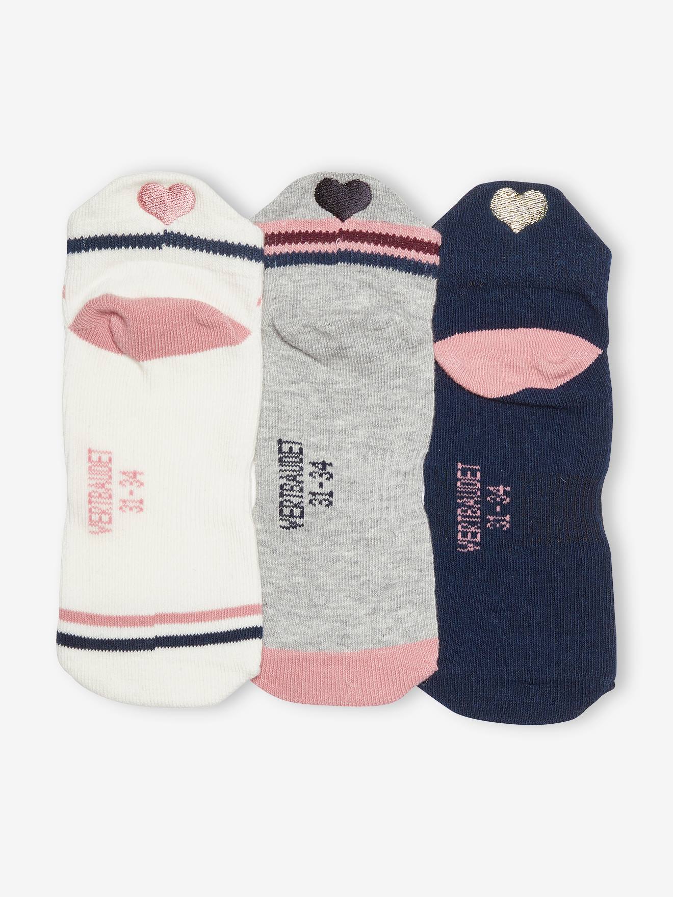 Lot de 3 paires de mi-chaussettes sport fille lot ivoire