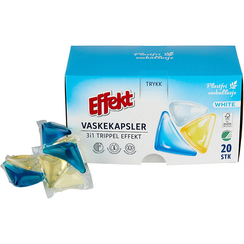 Effekt Vaskekapsler 20 stk hvit Effekt