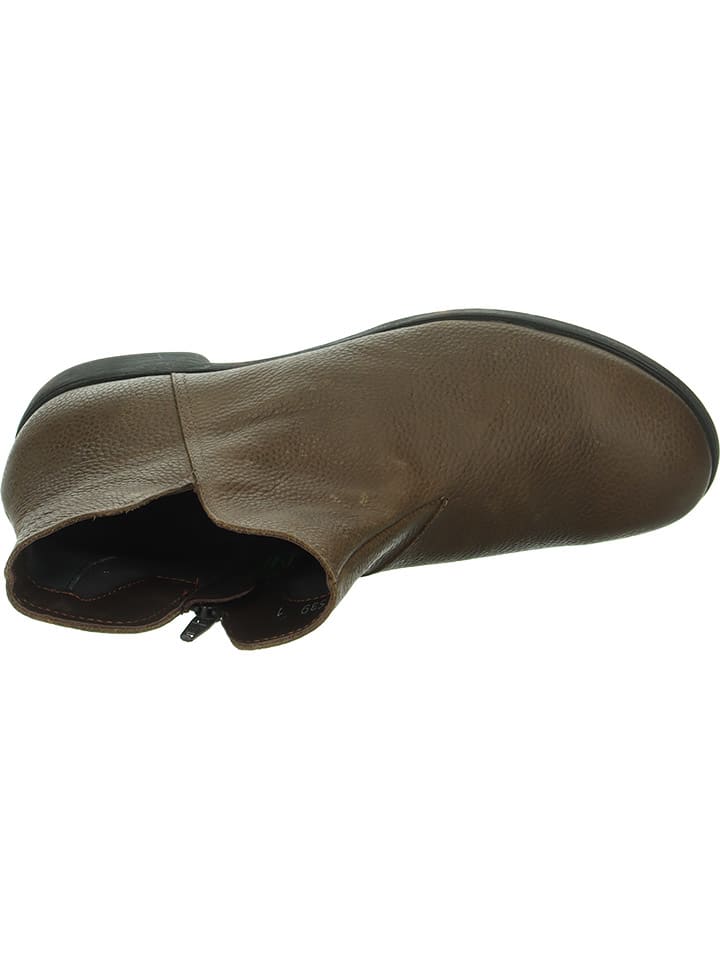 Think! Leder-Ankle-Boots in Braun günstig kaufen