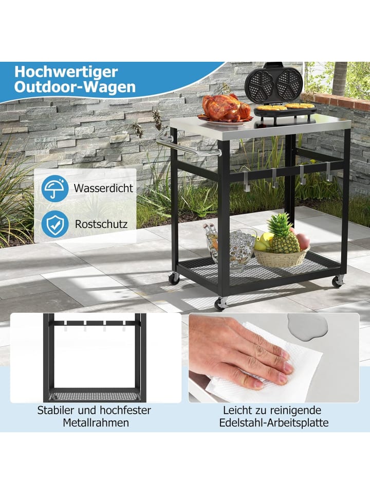 COSTWAY Grillwagen Outdoor in Schwarz günstig kaufen onesize