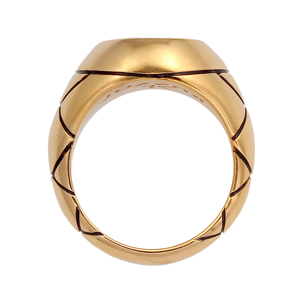 KUZZOI KUZZOI Bague Basic Herren Siegelring Oval Emaille 925er Silber Bague