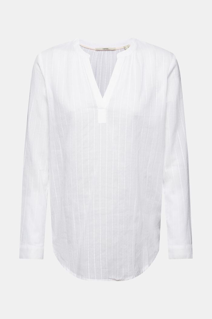 Baumwollbluse mit V-Ausschnitt