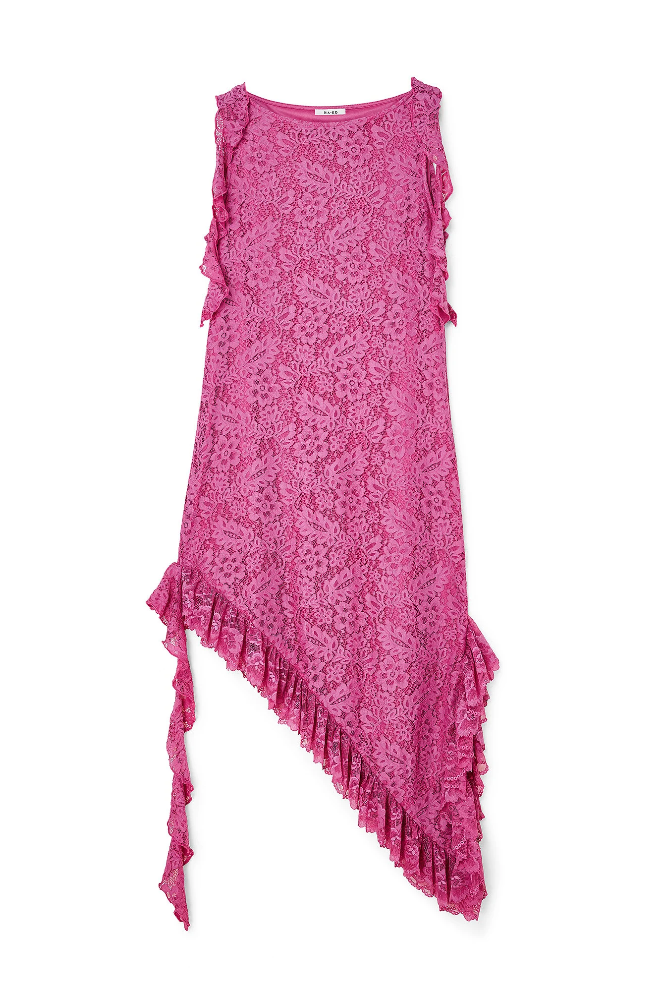 Midikleid mit Spitze und Rüschen