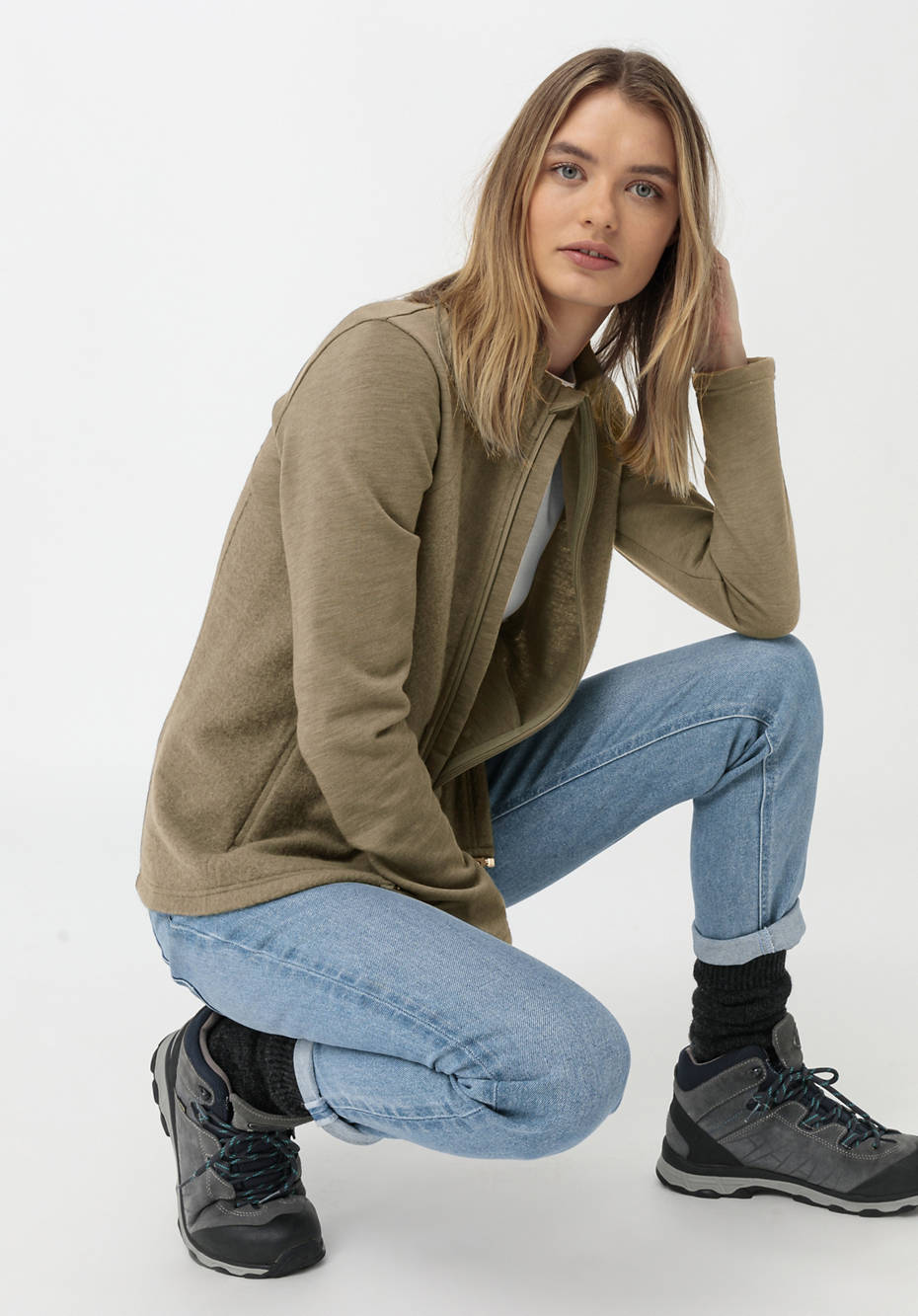 Leichte Wollfleece-Jacke aus reiner Bio-Merinowolle