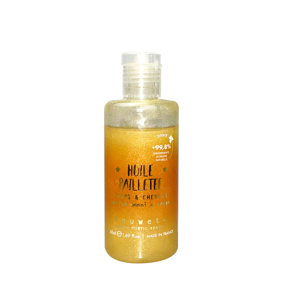 Inuwet Huille Pailleté Corps & Cheveux au Monoï 50ml Huile sublimatrice nourissante