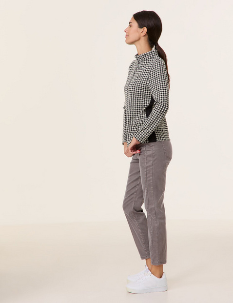 Langarmshirt mit Hahnentrittmuster