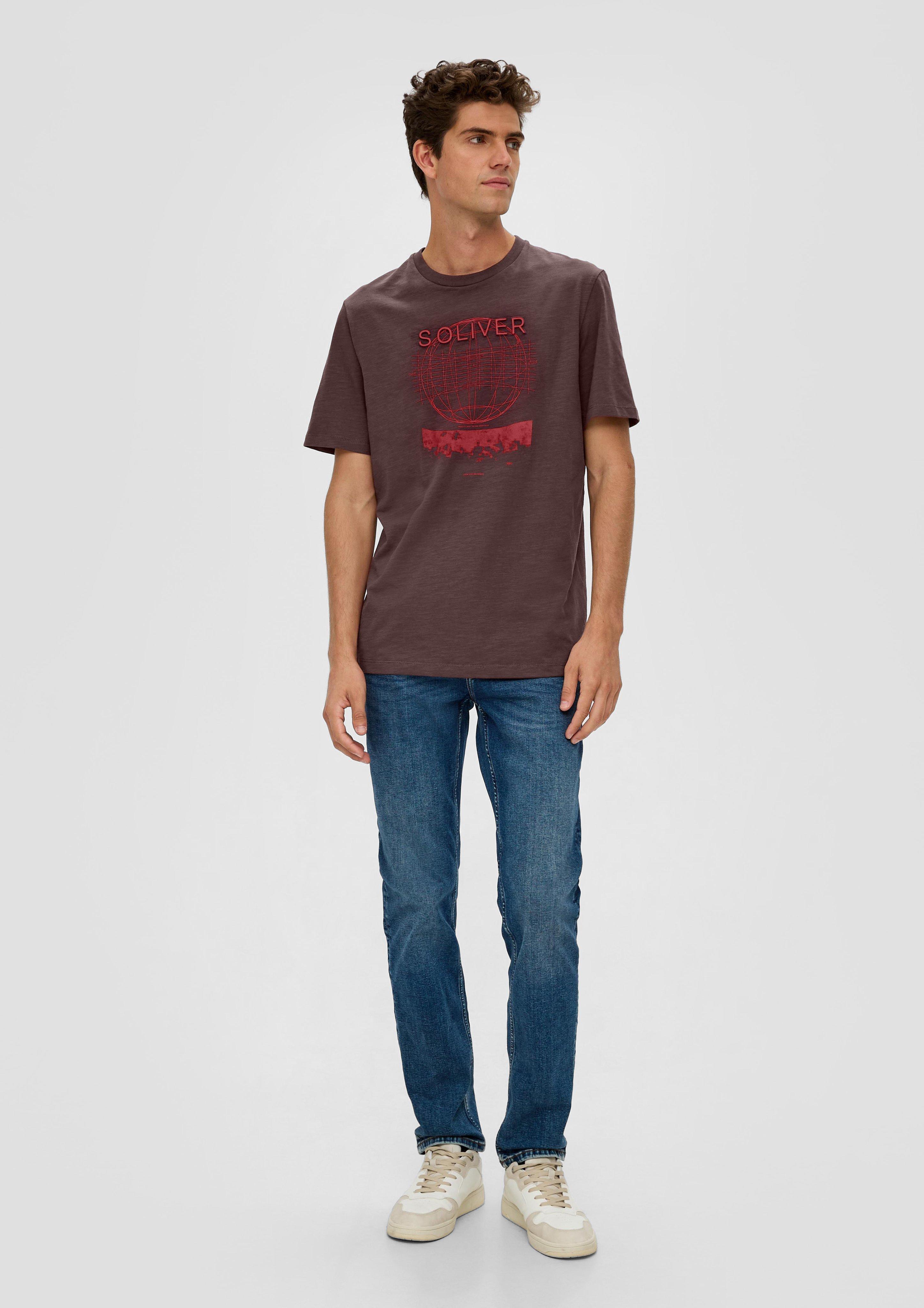 Baumwollshirt mit Flammgarnstruktur  2135743-49D1