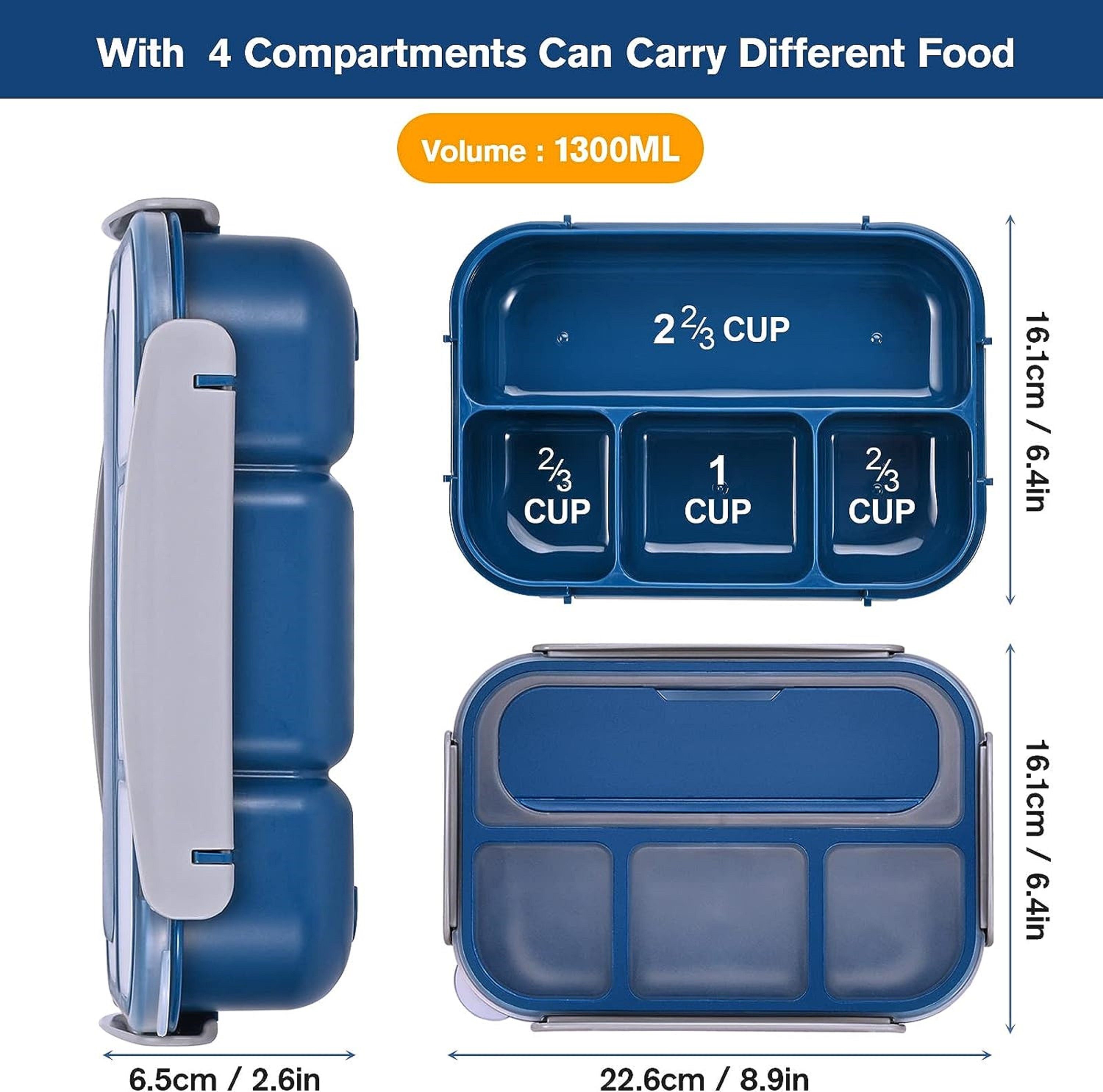 autolock Lunchbox Bento Box, Auslaufsicher Bento Box,Lunchbox für Arbeit Büro und Schule