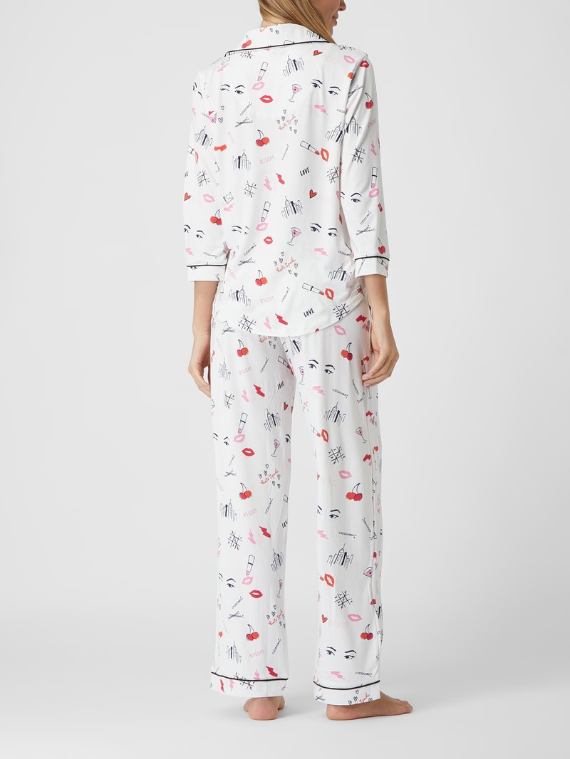 Pyjama mit Stretch-Anteil in offwhite