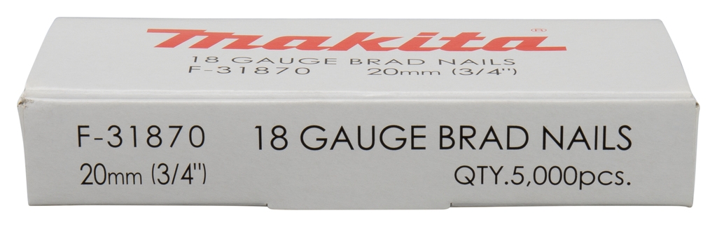 Accessoires Makita F-31870 Brad 20 mm galvanisé pour Makita DBN500/AF505N/AF550H