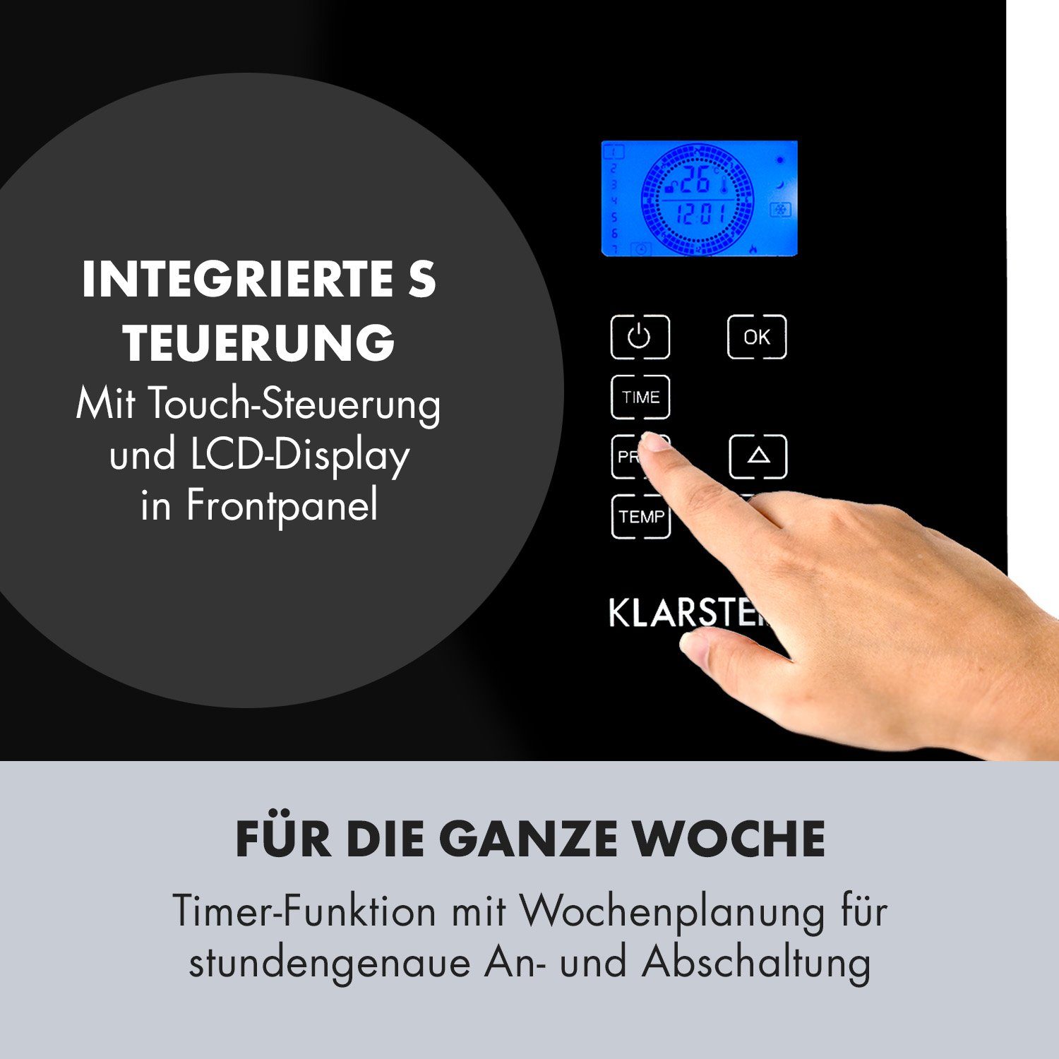 Klarstein Heizstrahler Norderney, 1000 W, Konvektorheizung elektrisch Elektrokoheizung energiesparend Heizkörper