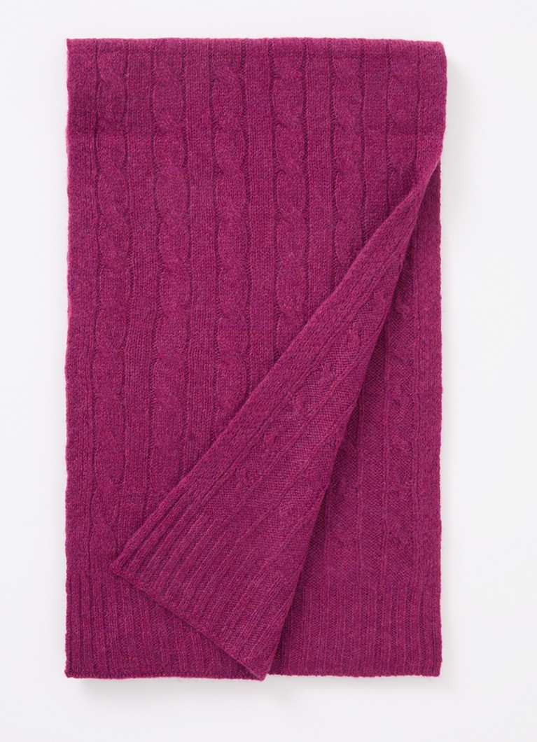 Ralph Lauren  Kabelgebreide sjaal in kasjmierblend 183 x 27 cm