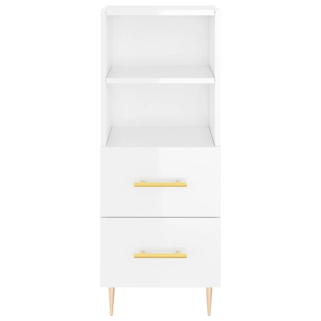 vidaXL Sideboard Sideboard Hochglanz-Weiß 34,5x34x90 cm Holzwerkstoff (1 St)