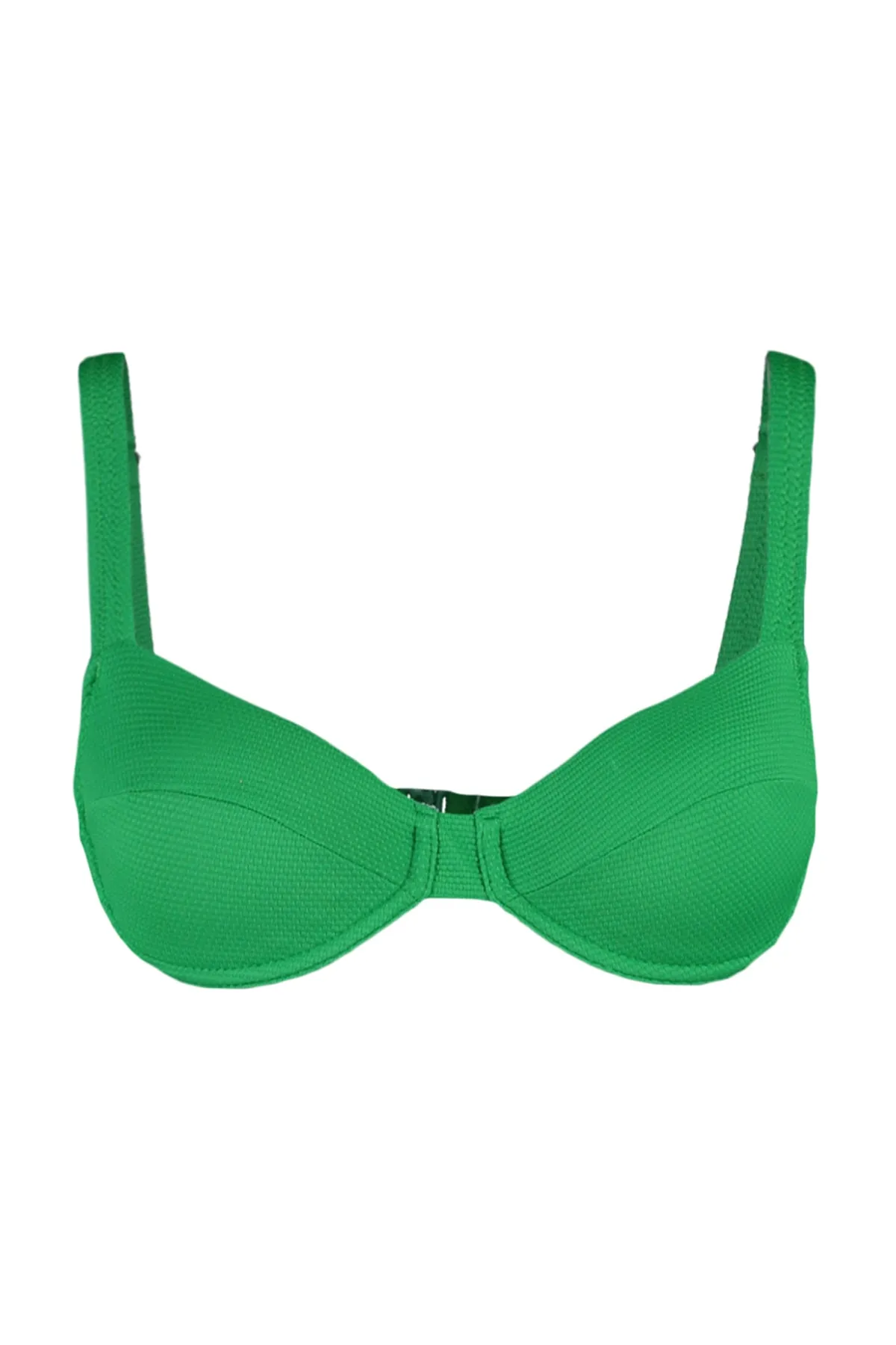 Trendyol Collection  Grünes strukturiertes Bügel-Bikinioberteil TBESS23BU00066
