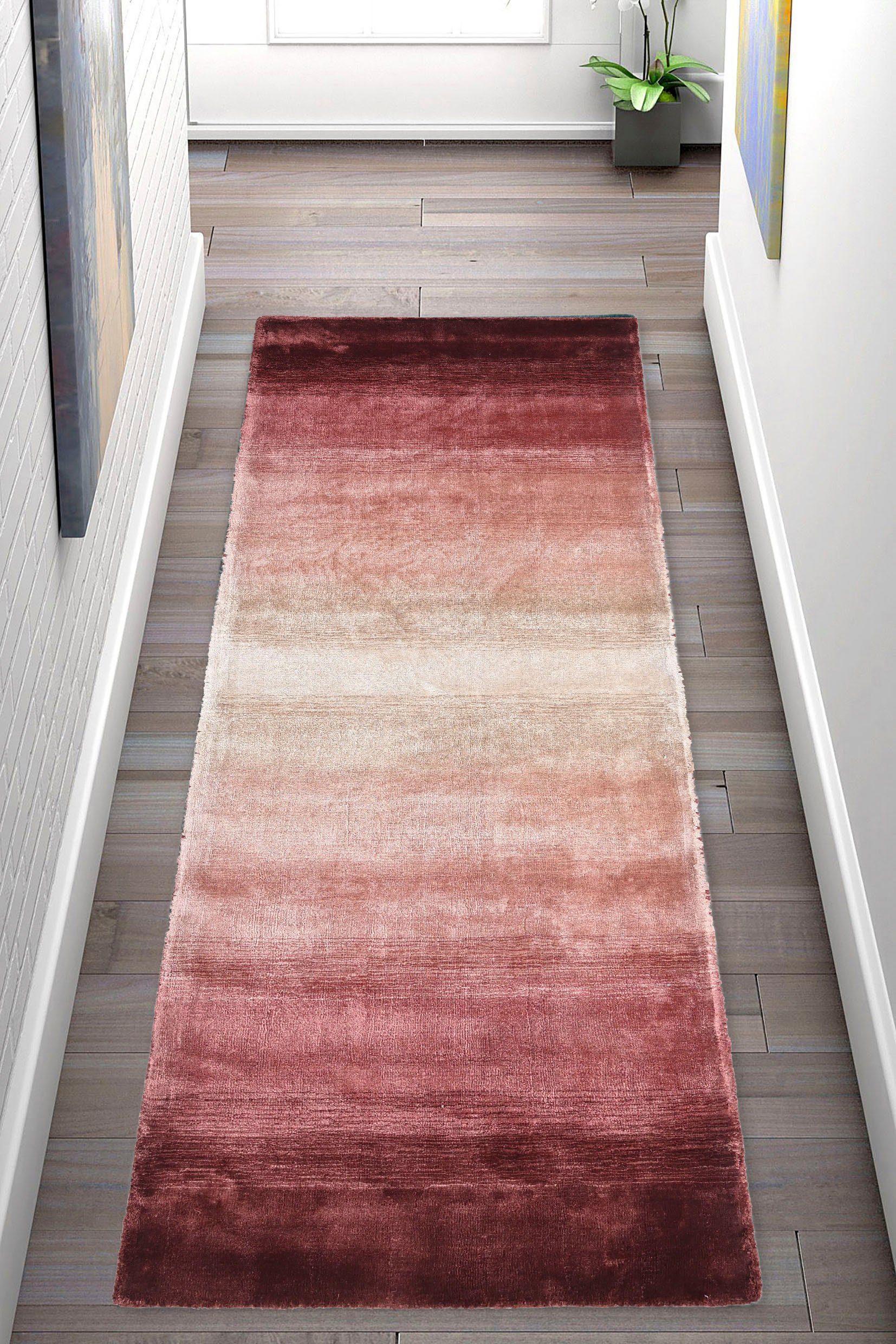 Läufer Katalin, Home affaire, rechteckig, Höhe: 12 mm, Kurzflor, Seiden-Optik, 100% Viskose, mehrfarbig, Läufer, Brücke