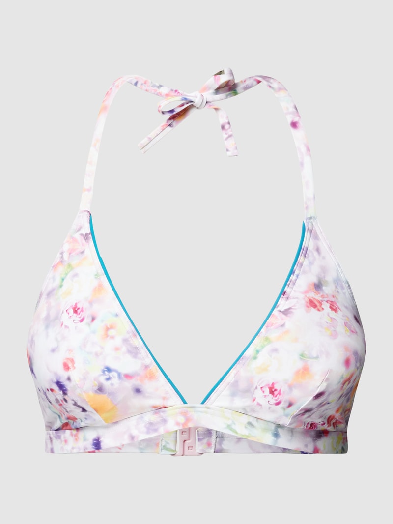 Bikini-Oberteil mit Allover-Muster in blau