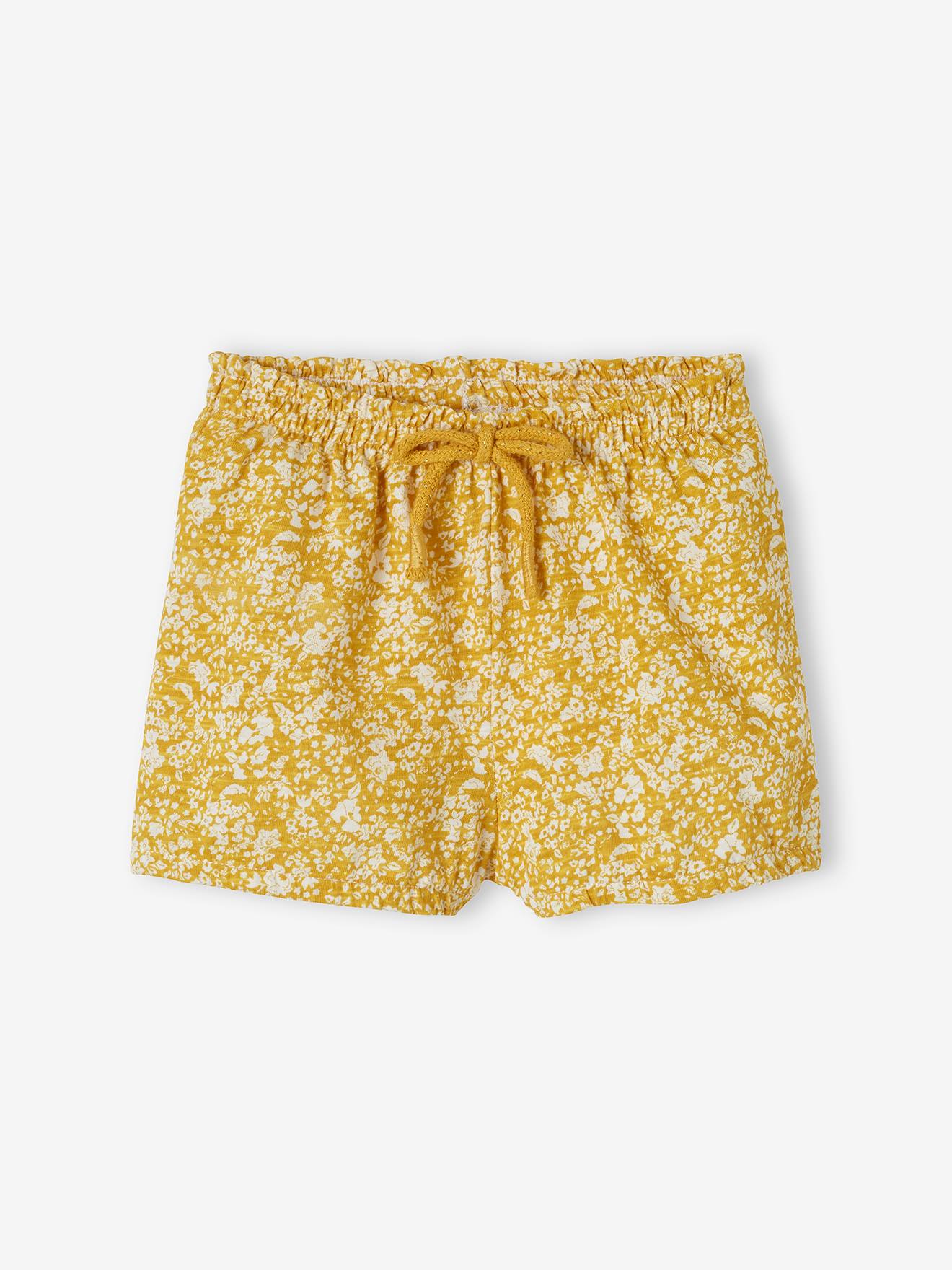 Short bébé fille en maille blanc imprimé