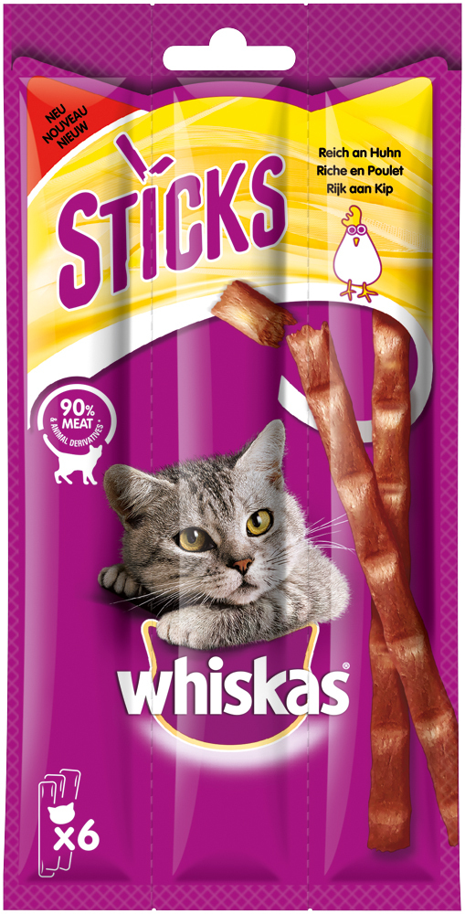 Whiskas Snacks Whiskas Sticks 14x6 Stück Huhn