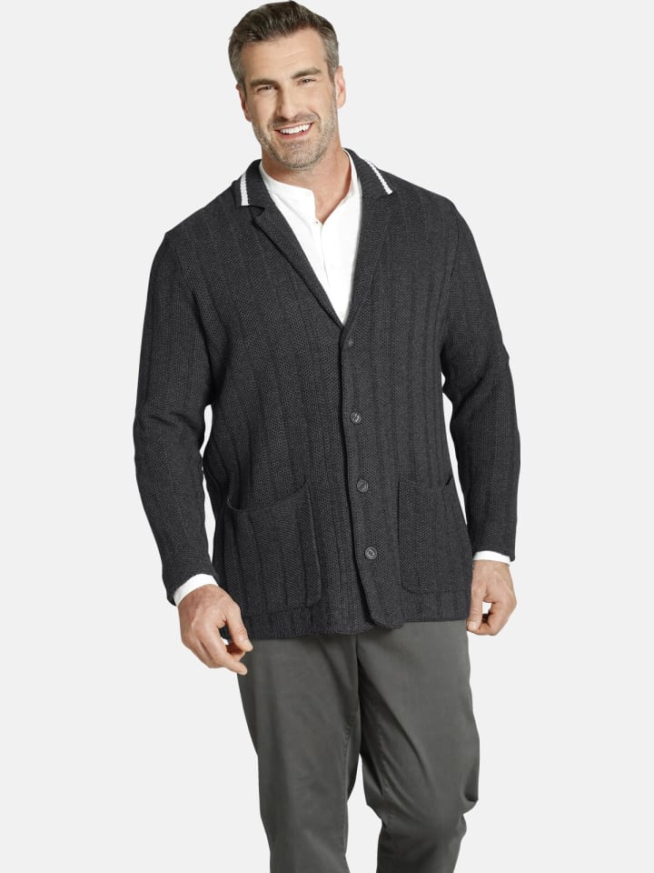 Charles Colby Strickjacke DUKE MODEST in dunkelgrau günstig kaufen