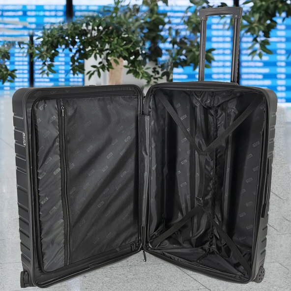 Reisetrolley-Set, 3-tlg., schwarz