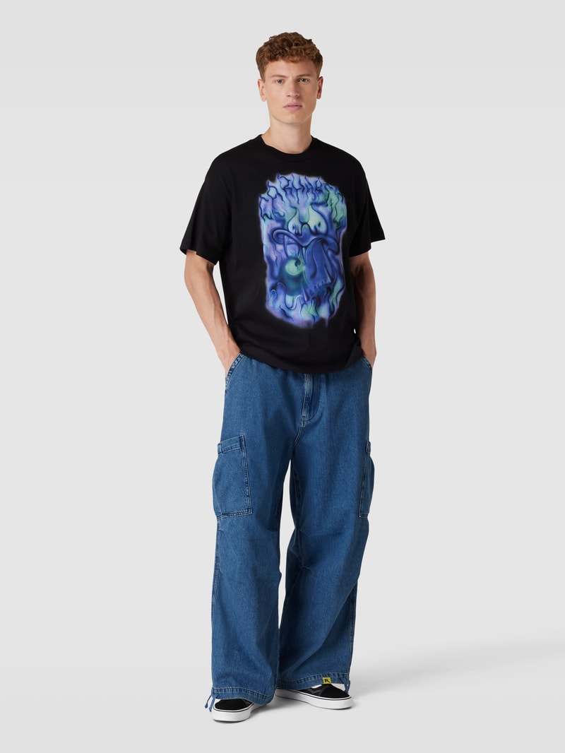 Jeans mit Cargotaschen in blau