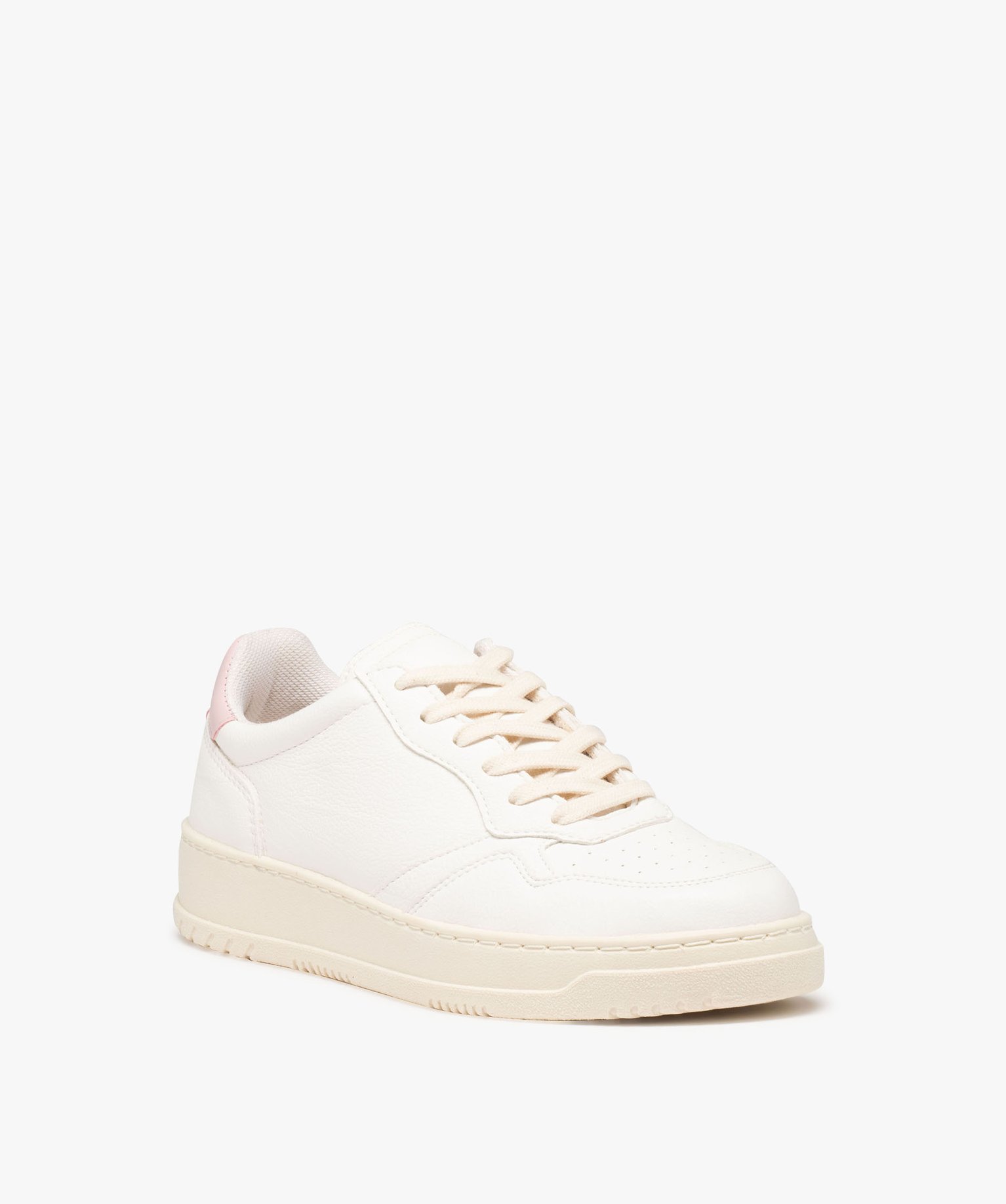 Baskets femme unies style rétro à semelle épaisse - Gémo... blanc | GEMO
