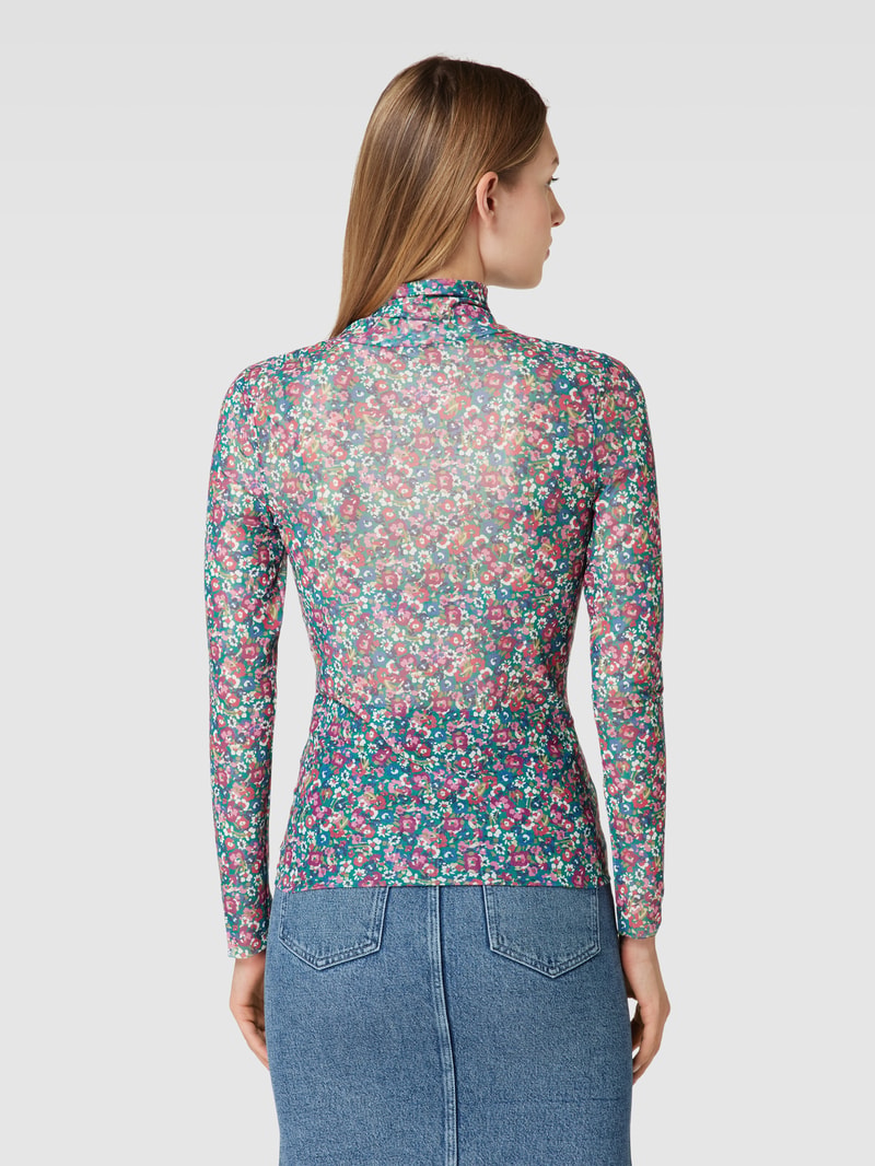 Longsleeve mit Rollkragen in dunkelblau