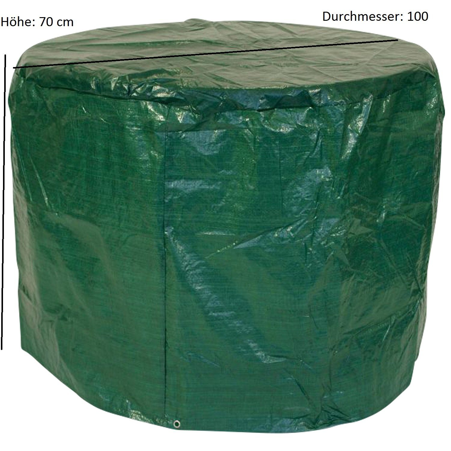 DEGAMO Gartenmöbel-Schutzhülle (1-St), für Gartentisch 100x70cm rund, PE dunkelgrün, reißfest und formstabil