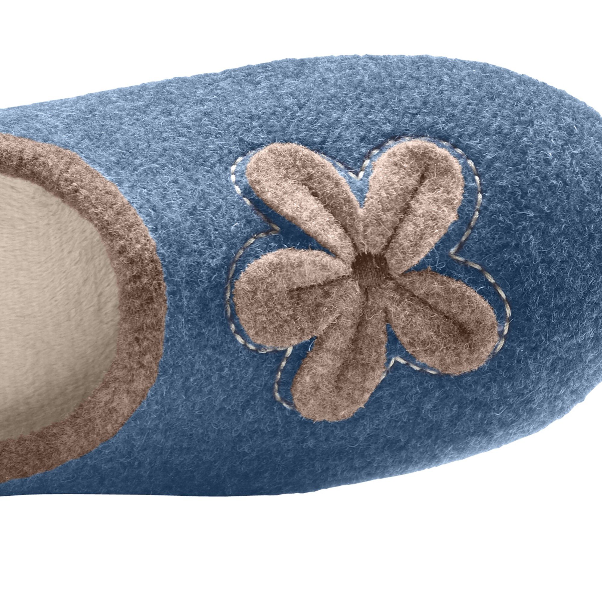 Chaussons mules fleur appliquée