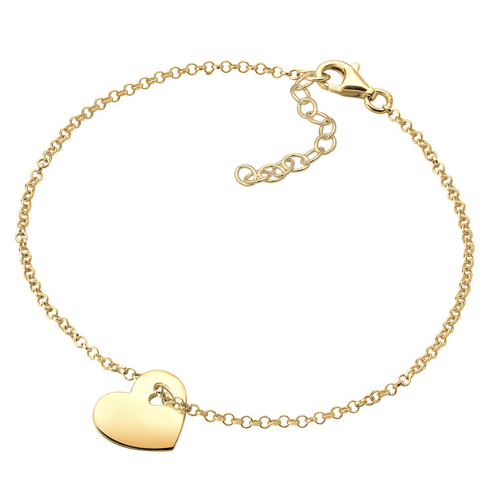 Elli Elli Bracelet Coeur Pendentif Bracelet Femme 925/1000 Argent Bracelet