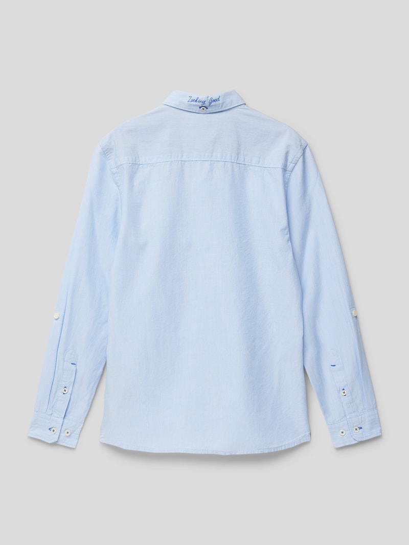 Regular Fit Hemd mit Streifenmuster in blau
