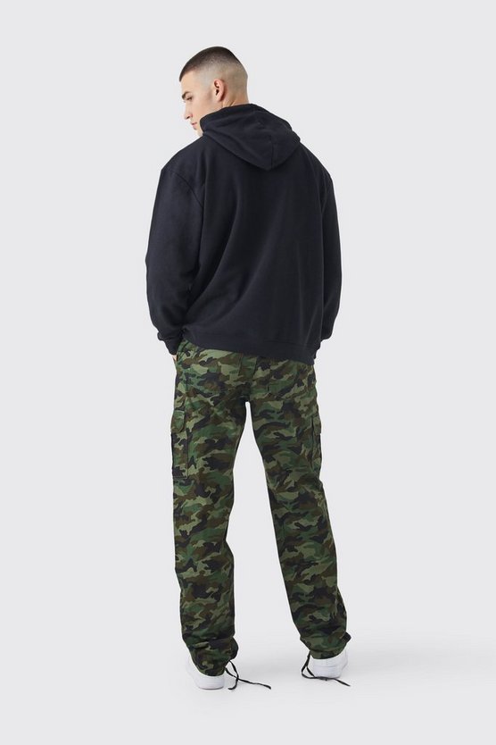 Tall lockere Camouflage Cargo-Hose mit Schnür-Detail