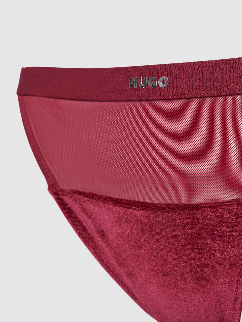 Slip mit semitransparentem Einsatz Modell 'Velvet' in bordeaux rot