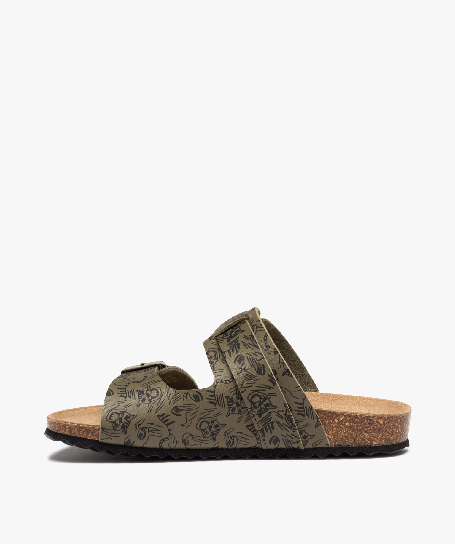 Mules Garçon à motifs avec brides à boucle ajustables - Geox kaki | GEMO