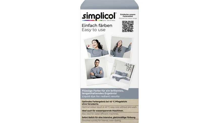 simplicol Textilfarbe intensiv Elegantes Grau 150 ml