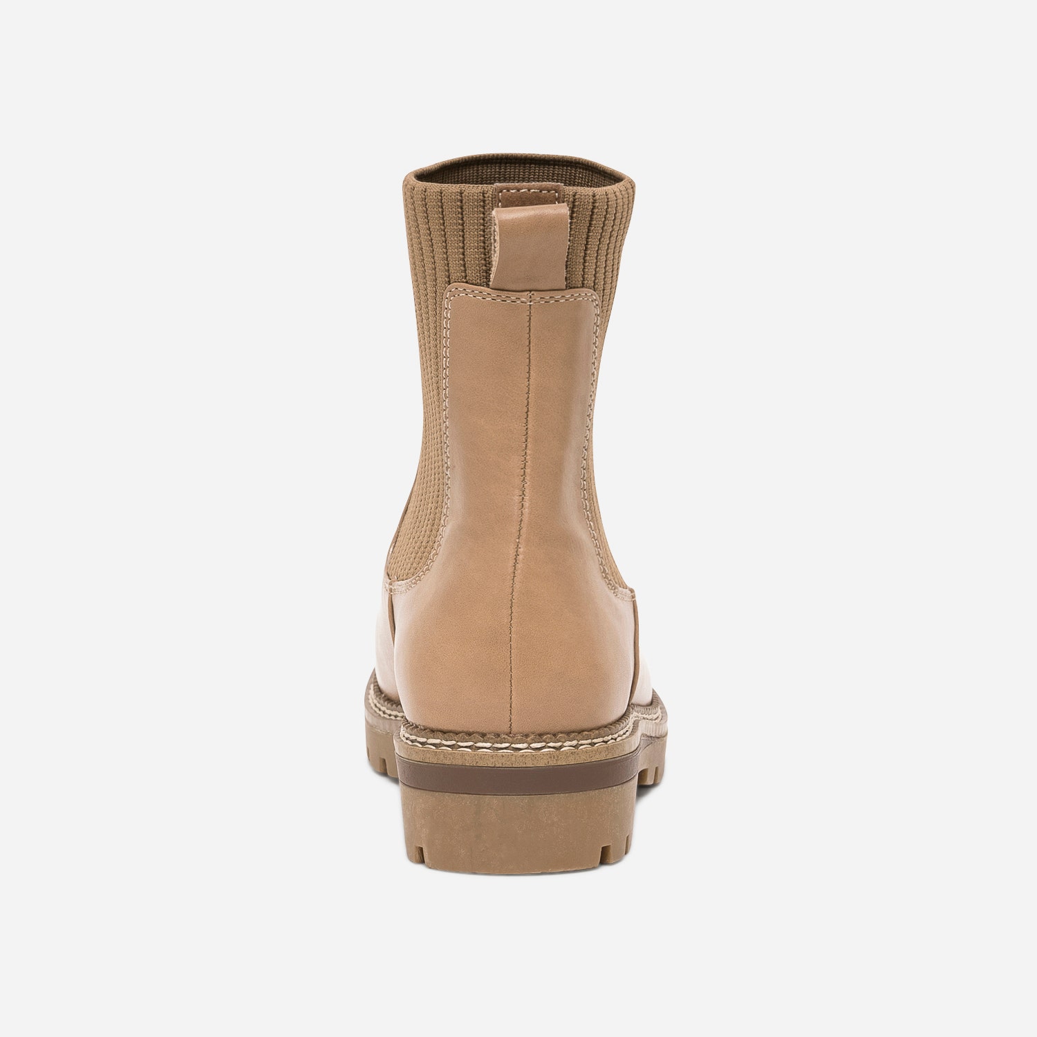 Chelsea boots camel à semelle crantée