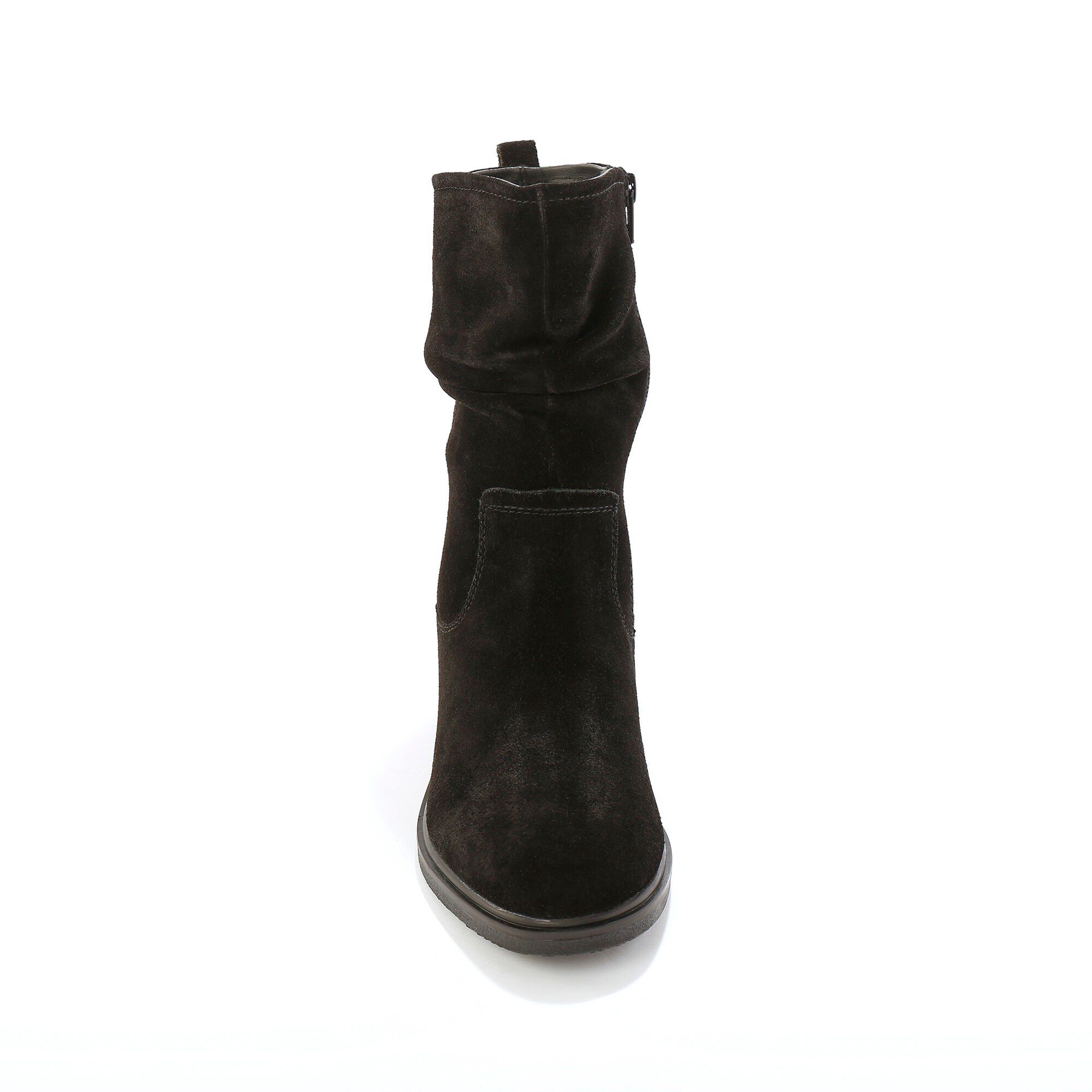 Bottes fourrées en cuir plissé