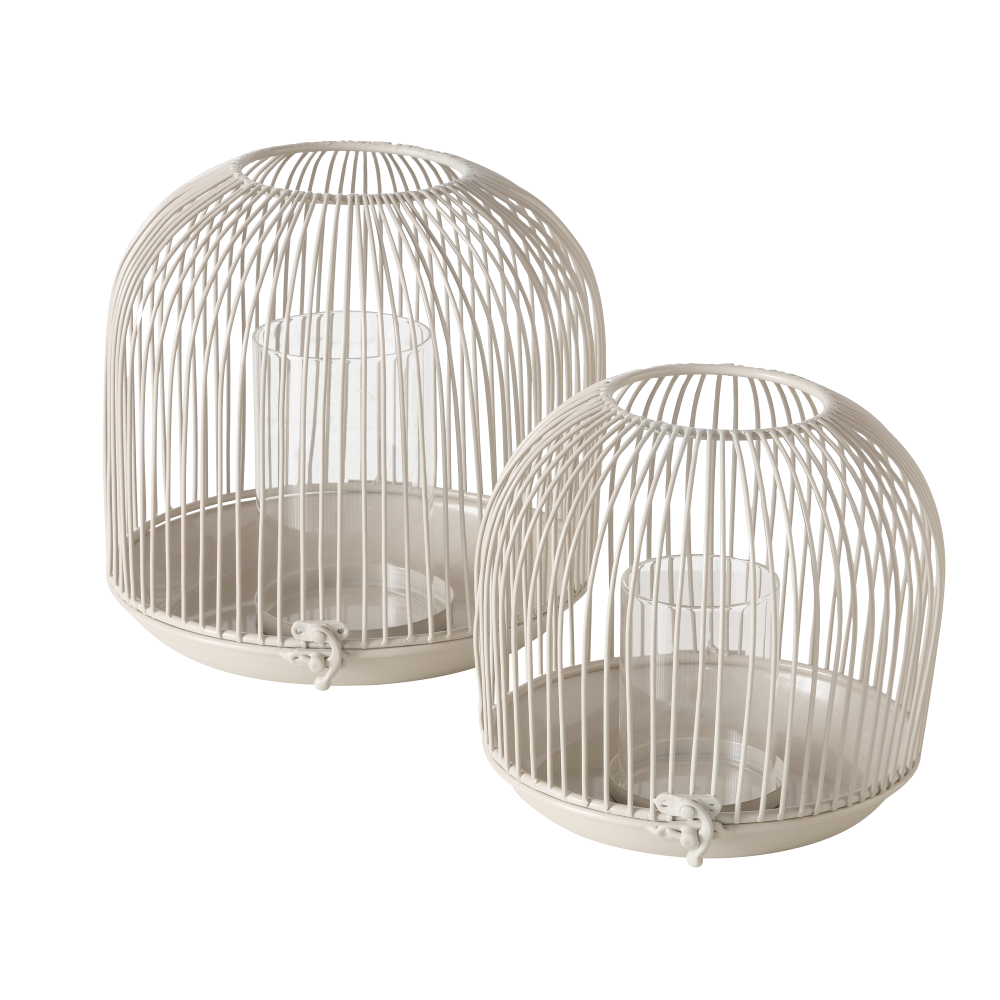 Windlicht Justine beige/klar