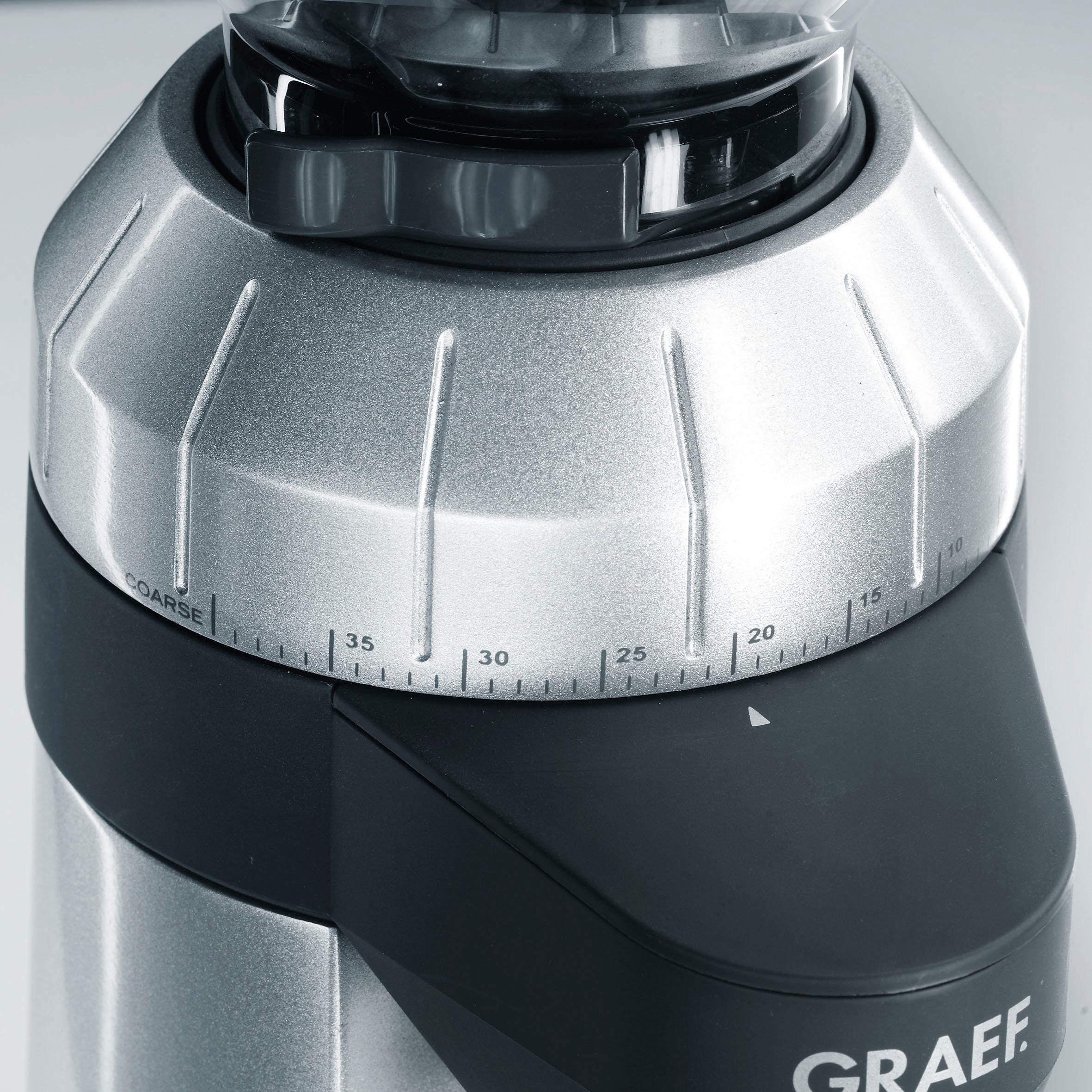 Graef Kaffeemühle CM 800, silber, 120 W, Kegelmahlwerk, 350 g Bohnenbehälter