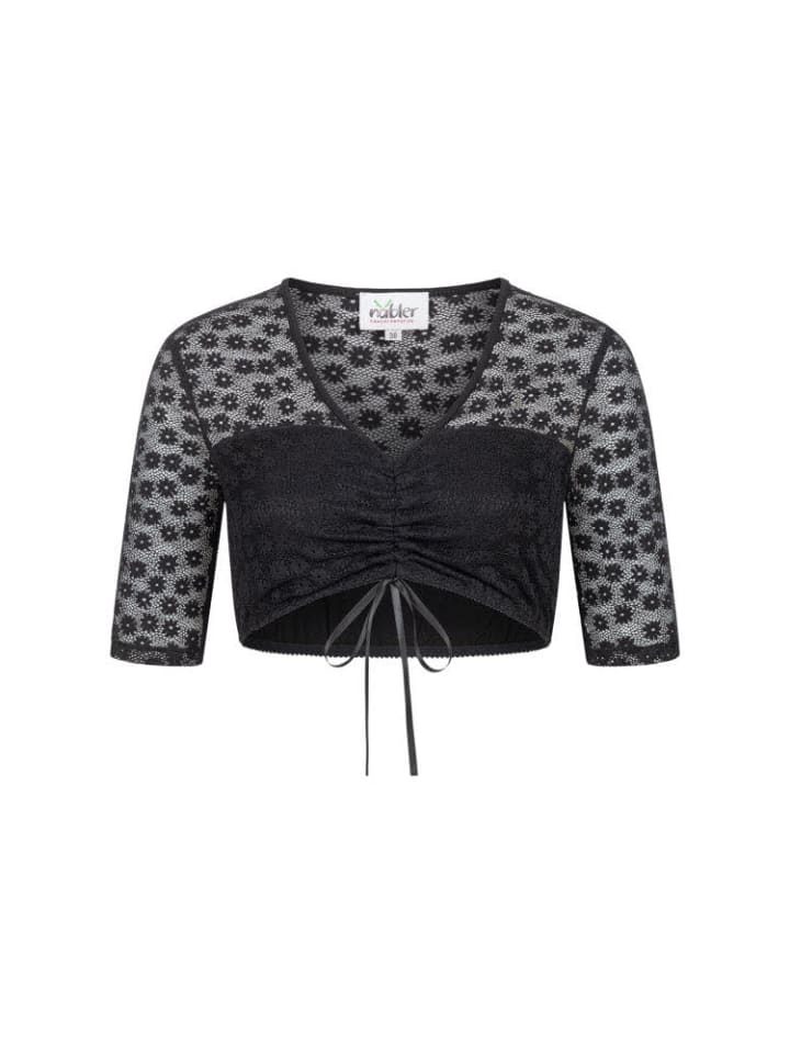 Nübler Dirndlbluse kurzarm Moni in Schwarz günstig kaufen