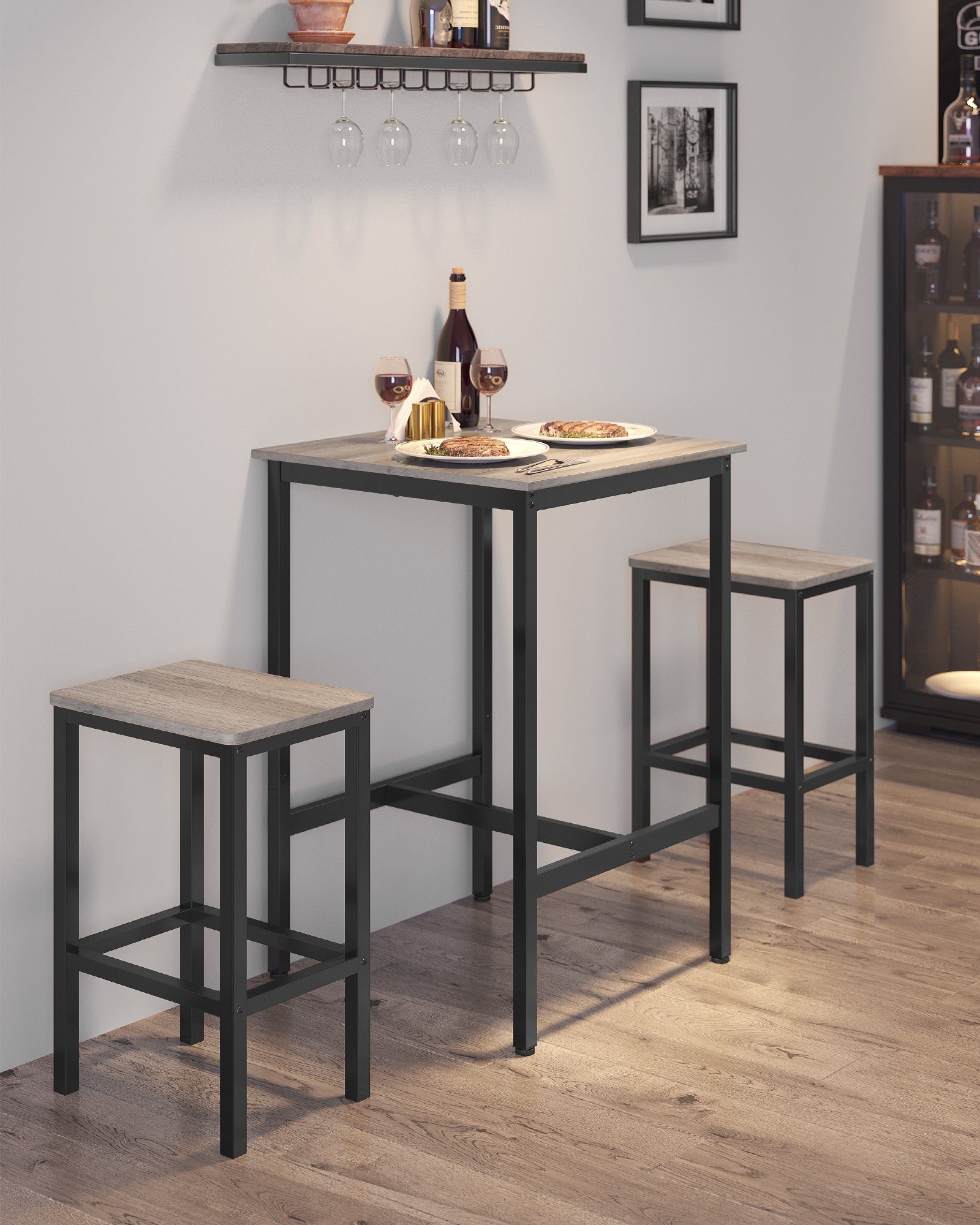 VASAGLE Bartisch Küchentisch, Stehtisch, 60 x 60 x 92 cm